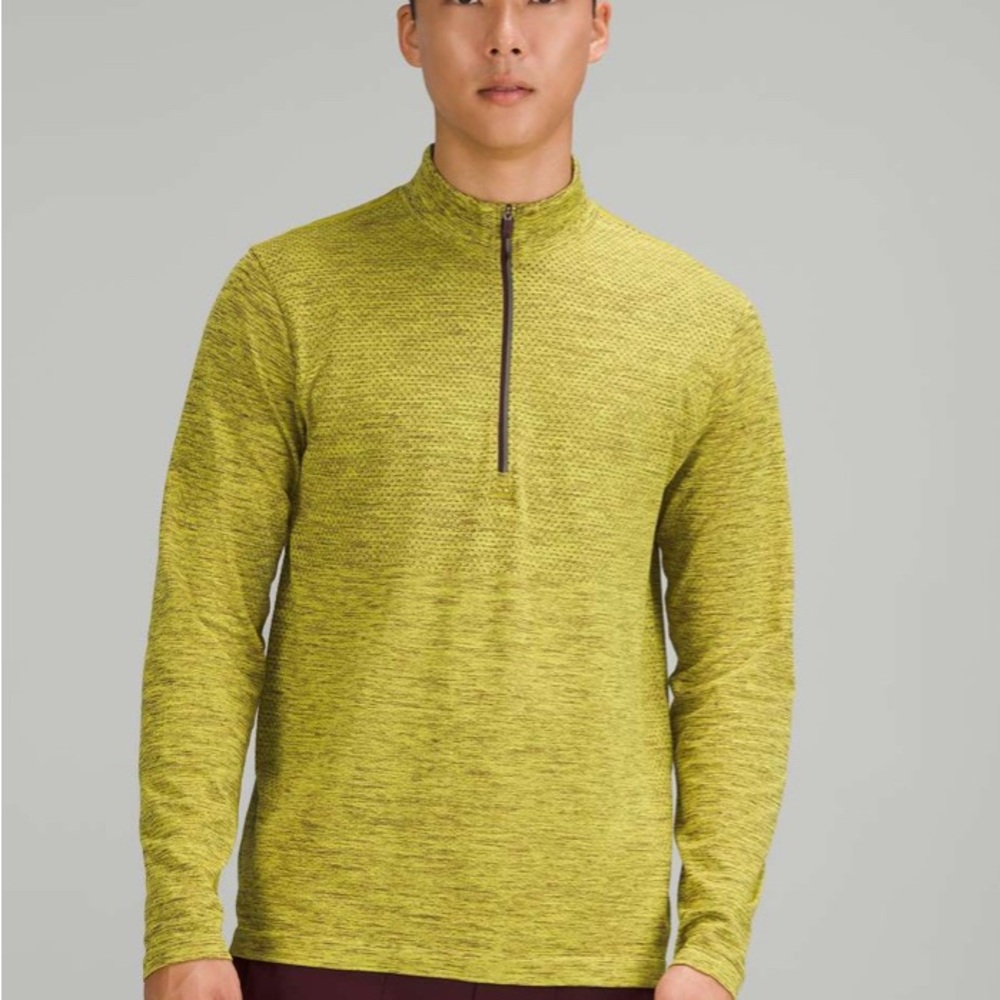 NWT Lululemon Metal Vent Tech Midweight Half-Zip Cassis / Sonic Yellow
